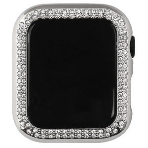 WEARPLANET Apple Watch 40mm用ラインストーンハードケース de luxe シルバー WP23225AWSV-イメージ2