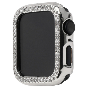 WEARPLANET Apple Watch 40mm用ラインストーンハードケース de luxe シルバー WP23225AWSV-イメージ3