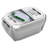 アスベル 保存容器 レンジ名人 エア弁付 長角 L 680mL 3個 FCF397N