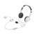 BUFFALO 両耳ヘッドバンド式ヘッドセット 半密閉/ノイズキャンセリングマイク搭載 ホワイト BSHSH12WH-イメージ1