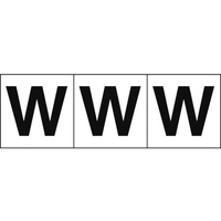 トラスコ中山 TRUSCO アルファベットステッカー 30×30 「W」 白地／黒文字 3枚 3枚粘着シール3030英字｢W｣ FC487GB-4388780