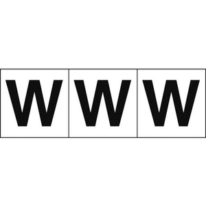 トラスコ中山 TRUSCO アルファベットステッカー 30×30 「W」 白地／黒文字 3枚 3枚粘着シール3030英字｢W｣ FC487GB-4388780-イメージ1