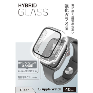 エレコム Apple Watch 40mm用フルカバーケース/プレミアムガラス/高透明 クリア AW-25EFCGCR-イメージ3