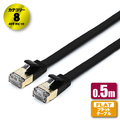JTT Cat8 フラットLANケーブル 0．5m ブラック JTLAN8-F05BK