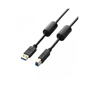 エレコム フェライトコア付きUSB3.0ケーブル(A-B) 1.0m ブラック USB3-BF10BK エレコム フェライトコア付きUSB3.0ケーブル(A-B) 1.0m ブラック USB3-BF10BK