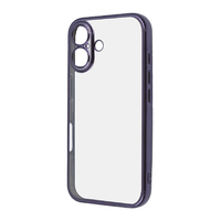レイアウト iPhone 16用Like standard 精密設計 カメラ保護 衝撃吸収 バンパー メタリック TPUソフトケース パープル RT-P46PFC2/VM