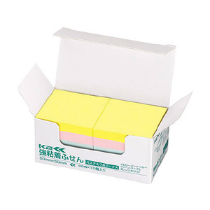 コクヨ 強粘着ふせん〈K2〉 50×50 7色ミックス パステル10冊 F028594-K2ﾒ-KP5050X10-イメージ1