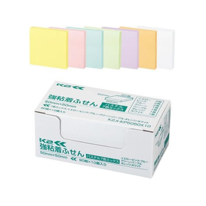コクヨ 強粘着ふせん〈K2〉 50×50 7色ミックス パステル10冊 F028594-K2ﾒ-KP5050X10-イメージ9