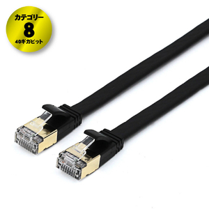 JTT Cat8 フラットLANケーブル 1m ブラック JTLAN8-F10BK-イメージ3