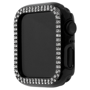WEARPLANET Apple Watch 40mm用ラインストーンハードケース de luxe ブラック WP23226AWBK-イメージ3