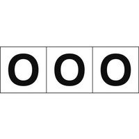 トラスコ中山 TRUSCO アルファベットステッカー 30×30 「O」 白地／黒文字 3枚 3枚粘着シール3030英字｢O｣ FC733GA-4388623