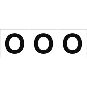 トラスコ中山 TRUSCO アルファベットステッカー 30×30 「O」 白地／黒文字 3枚 3枚粘着シール3030英字｢O｣ FC733GA-4388623-イメージ1