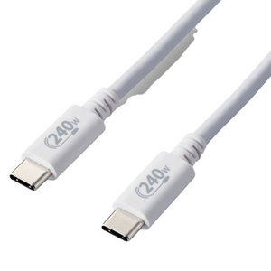 エレコム USB2.0ケーブル(認証品・USB Type-C to USB Type-C) 1.0m ホワイト U2C-CCPE10NWH エレコム USB2.0ケーブル(認証品・USB Type-C to USB Type-C) 1.0m ホワイト U2C-CCPE10NWH
