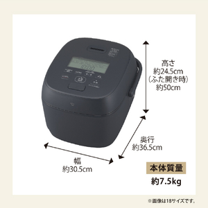 象印 圧力IH炊飯ジャー(1升) 極め炊き ブラック NW-WD18-BA-イメージ10