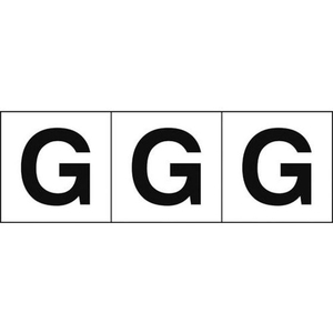 トラスコ中山 TRUSCO アルファベットステッカー 50×50 「G」 白地／黒文字 3枚 3枚粘着シール5050英字｢G｣ FC733GD-4389247-イメージ1