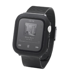 エレコム Apple Watch 40mm用フルカバーケース/プレミアムガラス/ゴリラ/高透明 ブラック AW-25EFCGOBK-イメージ2