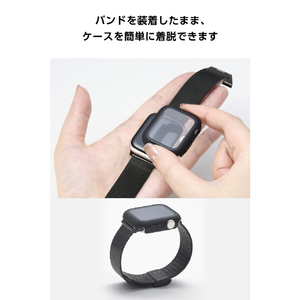 エレコム Apple Watch 40mm用フルカバーケース/プレミアムガラス/ゴリラ/高透明 ブラック AW-25EFCGOBK-イメージ8