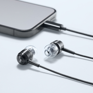 ラディウス ハイレゾ対応 Inner Earphones with USB-C ブラック HP-Q50CK-イメージ2
