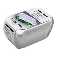 アスベル 保存容器 レンジ名人 エア弁付 長角 S 300mL 3個 FCF400N