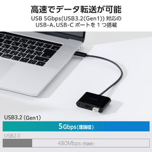 エレコム 3in1ドッキングステーション(5Gbps/4K60Hz) ブラック DST-030BPBK-イメージ4