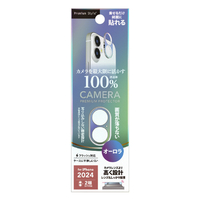 PGA iPhone 16/16 Plus用カメラレンズフレーム オーロラ PG-24ALGD02AR