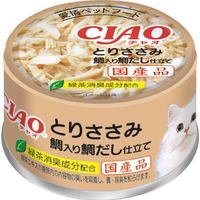 いなばペットフード CIAO ホワイティ とりささみ 鯛入り 鯛だし仕立て とりささみシリーズ ﾁﾔｵﾄﾘｻｻﾐﾀｲｲﾘﾀｲﾀﾞｼｼﾞﾀﾃ85G