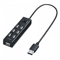 サンワサプライ USB2．0ハブ(7ポート) ブラック USB-2H702BKN