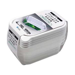 アスベル 保存容器 レンジ名人 エア弁付 長角 SS 190mL 4個 FCF401N-イメージ1