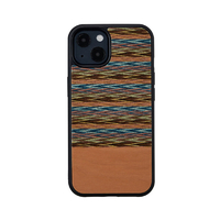 Man & Wood iPhone 13用天然木ケース Browny Check I21229I13