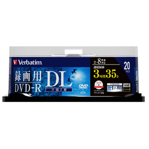 Verbatim 録画用DVD-R DL 8．5GB 2-8倍速対応 インクジェットプリンター対応 20枚入り VHR21HDP20SD1-イメージ2