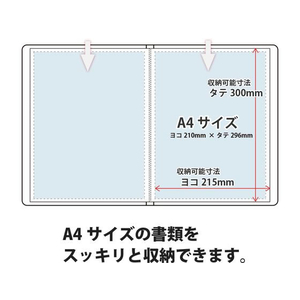 プラス クリアーファイル A4タテ 40ポケット レッド/88432/FC-124EL FCS8401-イメージ4