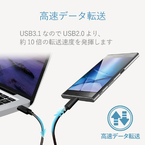 エレコム USB3．1ケーブル(C-C、PD対応) 1．0m ブラック MPA-CC13A10NBK-イメージ5