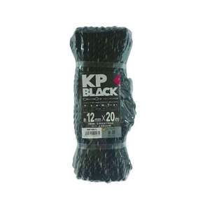ユタカメイク ブラックKPトラックロープ12mm×20m ブラック1220シュリンク FC019GR-1950650-イメージ1