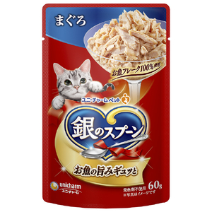 ユニ・チャームペットケア 銀のスプーン パウチ まぐろ 60g ｷﾞﾝｽﾌﾟPﾏｸﾞﾛ60G-イメージ1
