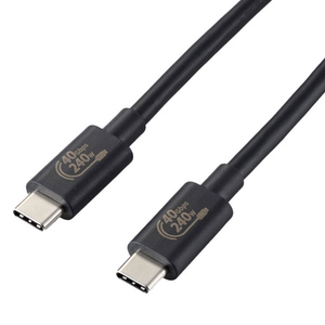 エレコム USB4ケーブル(認証品・USB Type-C to USB Type-C) 1．0m ブラック USB4-CCPE10NBK-イメージ1
