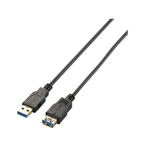 エレコム USB3．0延長ケーブル(A-A)(1m) ブラック USB3-E10BK-イメージ1