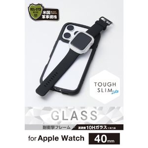 エレコム Apple Watch 40mm用フルカバーケース/TOUGH SLIM LITE/プレミアムガラス クリア AW-25EFCTSLCR-イメージ3