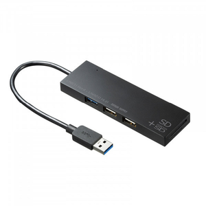 サンワサプライ USB3．1+2．0コンボハブ カードリーダー付き ブラック USB-3HC316BKN-イメージ1