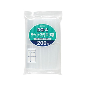 ジャパックス チャック付きポリDサイズ200枚入り FCE874U-DG-4-イメージ1