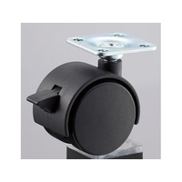 光 アイテック 双輪キャスター プレートタイプ 40mm ストッパー付 FCM0441-KWP-41S