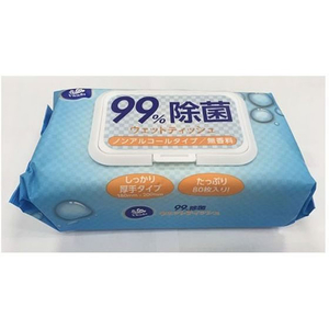 丸紅フォレストリンクス 99%除菌ウェットティッシュ ノンアルコール 厚手 80枚 FCF112J-64-6438-65-イメージ2