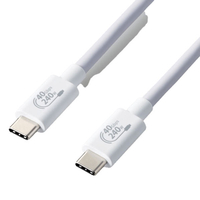 エレコム USB4ケーブル(認証品・USB Type-C to USB Type-C) 1．0m ホワイト USB4CCPE10NWH