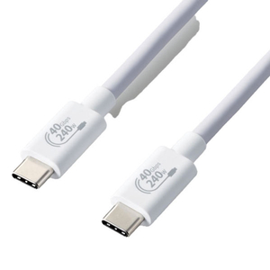 エレコム USB4ケーブル(認証品・USB Type-C to USB Type-C) 1．0m ホワイト USB4-CCPE10NWH-イメージ1