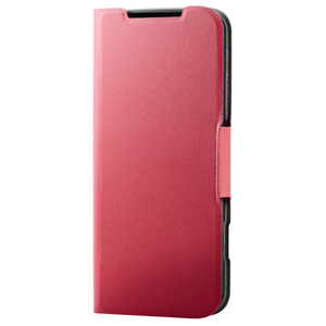 エレコム らくらくスマートフォン (F-53E)用ソフトレザーケース 薄型 磁石付 レッド PM-F244PLFURD-イメージ1