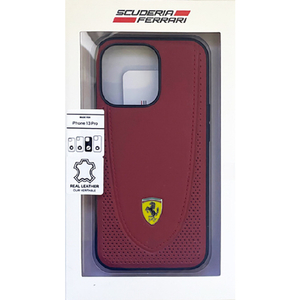エアージェイ iPhone 13 Pro用牛革 背面ケース FERRARI レッド FEHCP13LRGOR-イメージ1