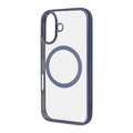 レイアウト iPhone 16用Like standard MagSafe対応 マグネットアクセサリー対応 衝撃吸収 バンパー マット メタリック ハイブリッドケース ライトブルー RT-P46MG3/LAM