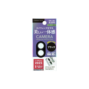 PGA iPhone 17/16/16 Plus用カメラレンズプロテクター PG-25ACLG19BK-イメージ1