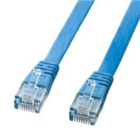 サンワサプライ UTPエンハンスドカテゴリ5より線フラットケーブル(3m) ライトブルー LA-FL5-03LBK