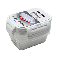 アスベル 保存容器 パッキン付 タイトロック 長角 S 330mL 4個 FCF405N