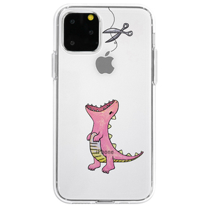 Dparks iPhone 11 Pro用ソフトクリアケース はらぺこザウルス/ピンク DS17233I58R-イメージ1